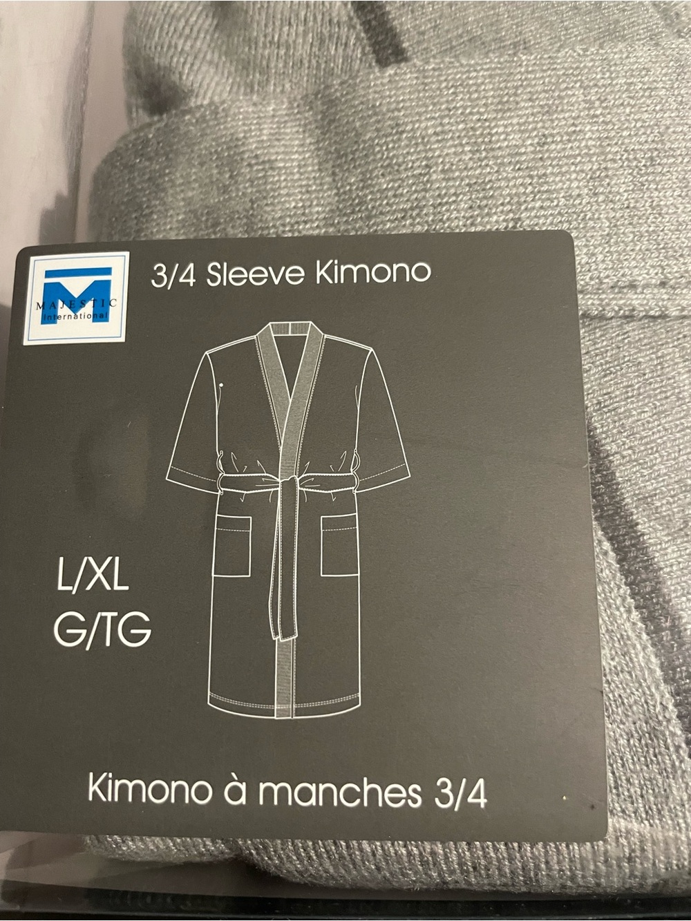 Majestic Gray 3/4 Sleeve Kimono Robe